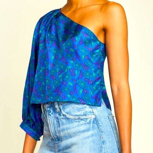 Veronica Beard Silk One Shoulder Lyric Top NWT - Picture 1 of 9